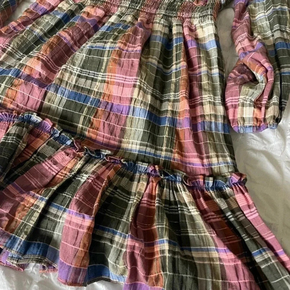 Veronica Beard Destiny plaid crinkled ruched mini dress - Picture 7 of 13